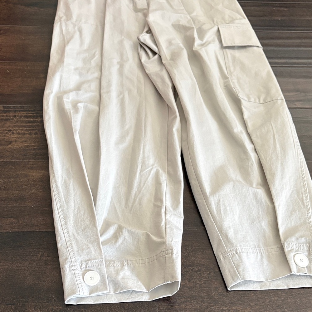 Zara Light Gray Utility Button-Front Jumpsuit - image 2